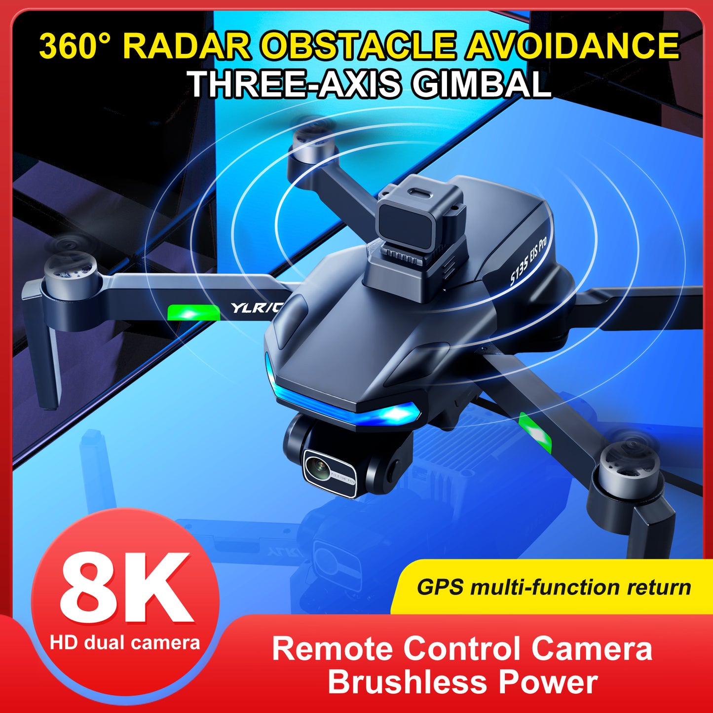 S135 Pro GPS Drone 8K HD Dual Camera